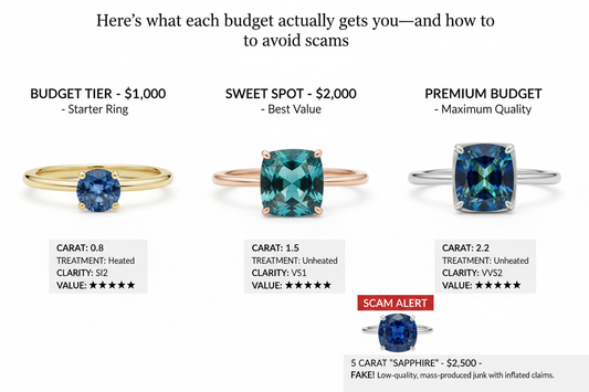 Sapphire Engagement Rings Under $3,000: What's Actually Worth Buying (And What's a Scam)