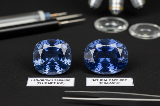 Lab-grown vs natural sapphire comparison - synthetic vs natural gemstone side by side - complete truth guide 2025 - RichosRocks