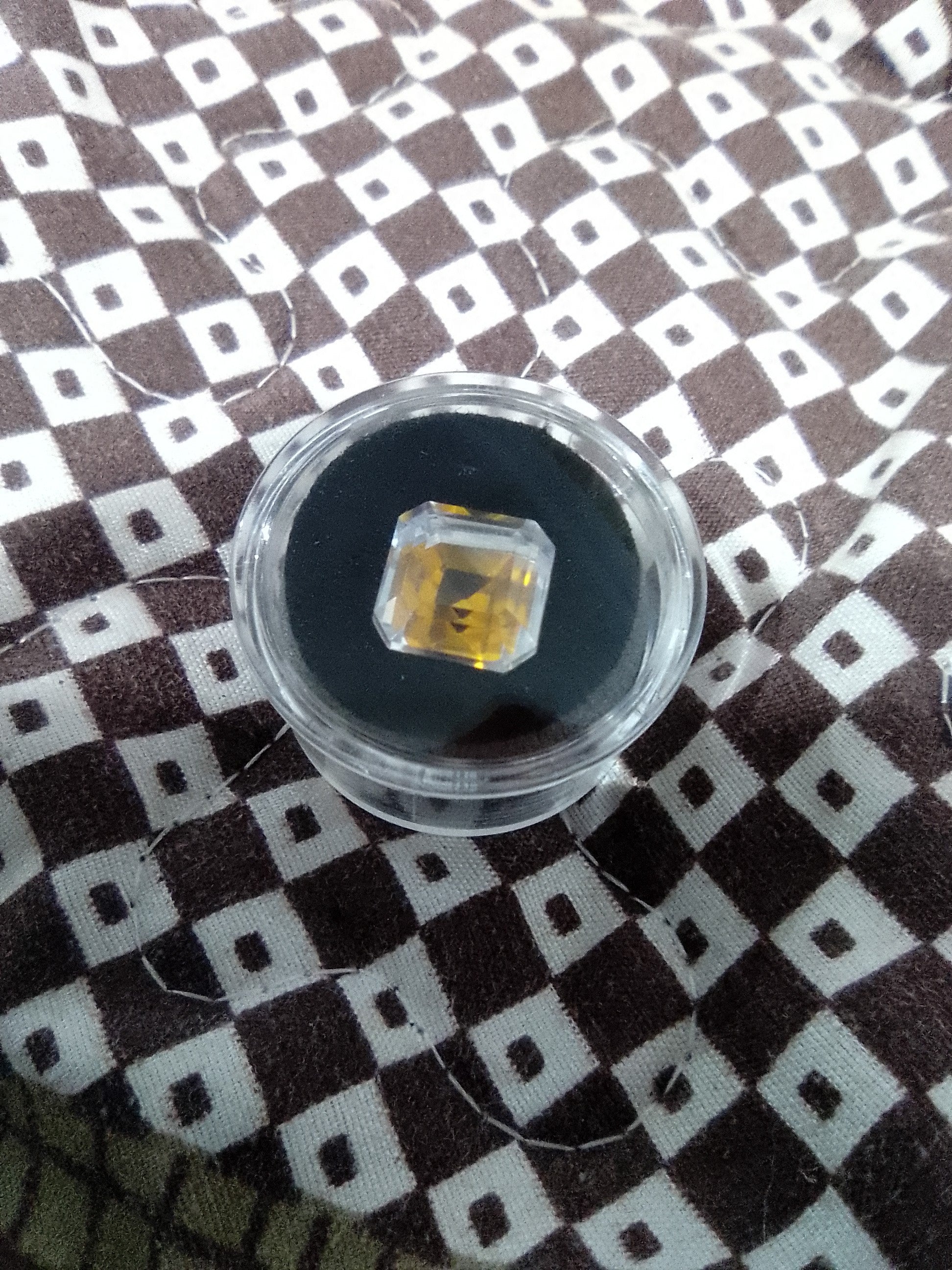 Rare Pitambari sapphire 11mm Asscher step cut yellow clear zones EGL certified gemstone