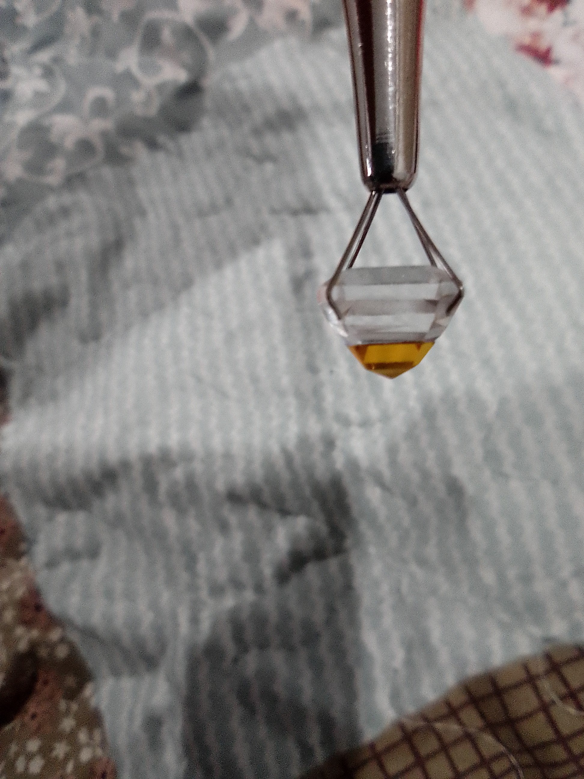 Pitambari sapphire 9.90ct natural India bi-colour yellow clear Asscher step cut 11mm