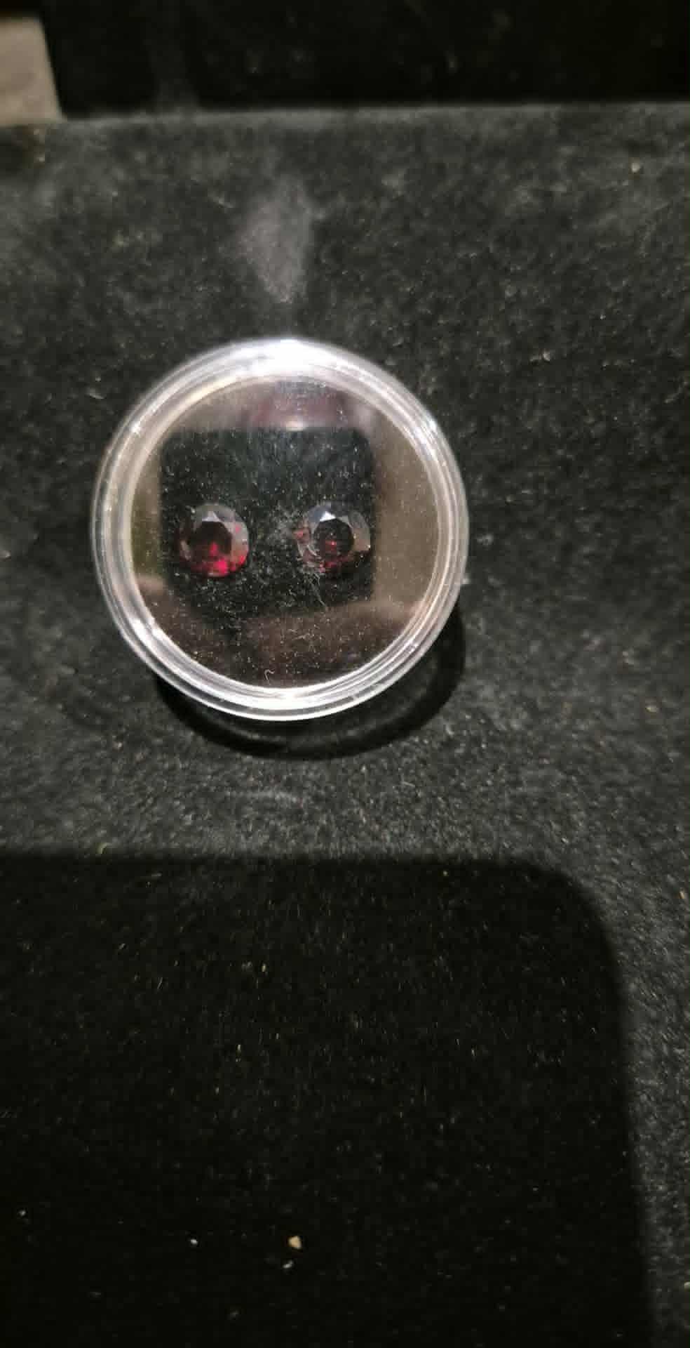 Natural Red Garnet Matched Pair 1.85ct | Round Brilliant Cut | January Birthstone Earring Stones | RichosRocks Australia - RichosRocks - Natural Red Garnet Matched Pair 1.85ct | Round Brilliant Cut | January Birthstone Earring Stones | RichosRocks Australia