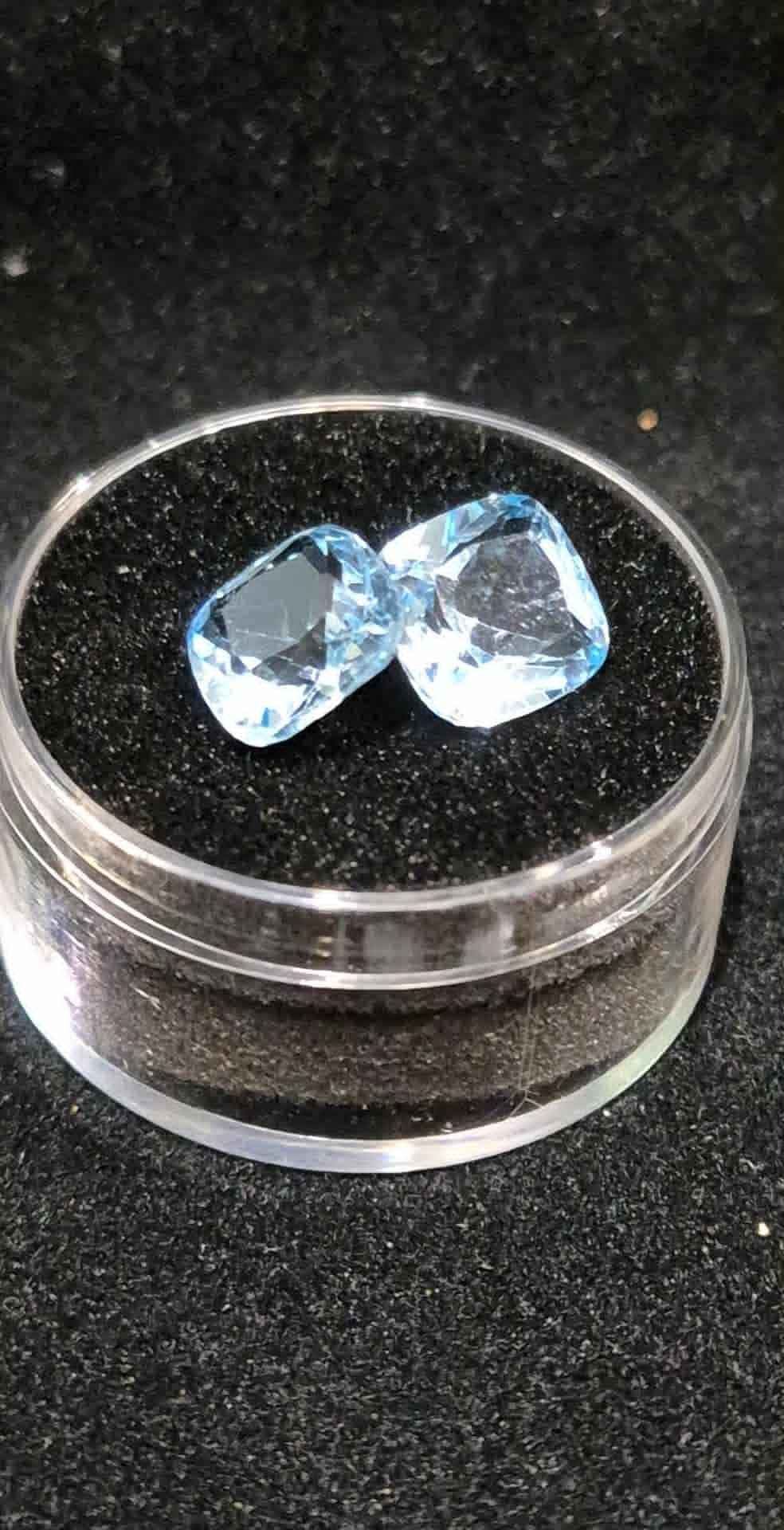 Natural Blue Topaz Matched Pair 5.3ct | Square Princess Cut | December Birthstone Earring Stones | RichosRocks Australia - RichosRocks - Natural Blue Topaz Matched Pair 5.3ct | Square Princess Cut | December Birthstone Earring Stones | RichosRocks Australia