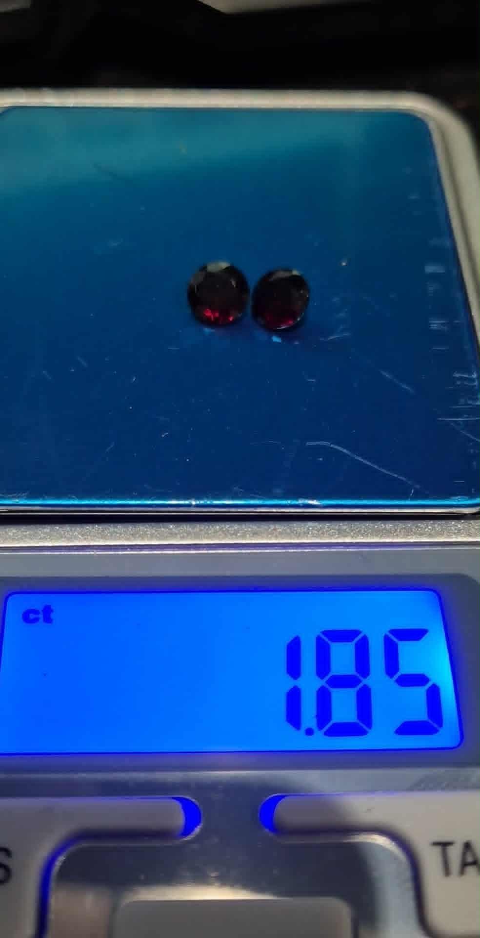 Natural Red Garnet Matched Pair 1.85ct | Round Brilliant Cut | January Birthstone Earring Stones | RichosRocks Australia - RichosRocks - Natural Red Garnet Matched Pair 1.85ct | Round Brilliant Cut | January Birthstone Earring Stones | RichosRocks Australia