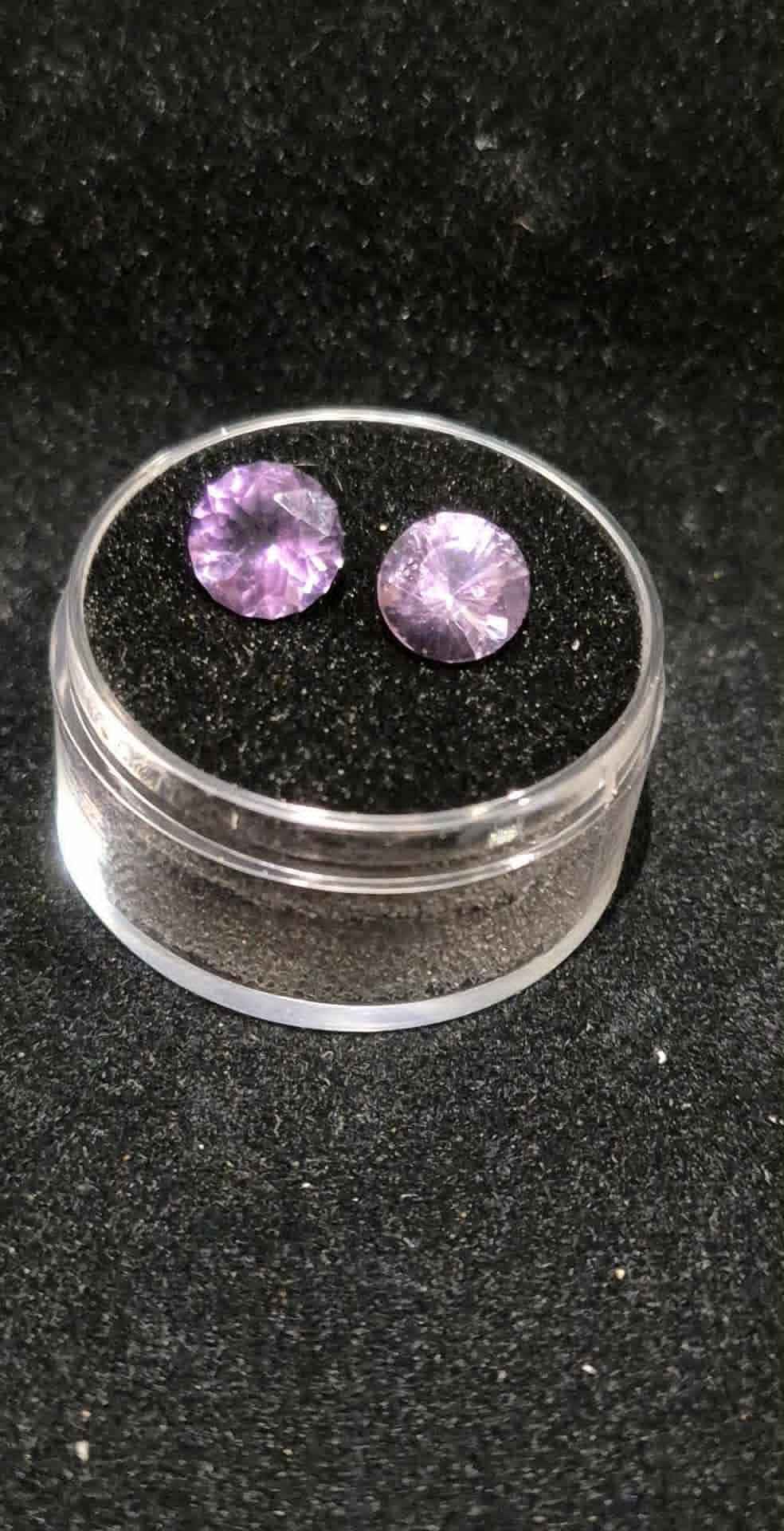 Natural Amethyst Matched Pair 2.5ct | Rare One-of-a-Kind Match | Round Cut Purple Earring Stones | February Birthstone Australia - RichosRocks - Natural Amethyst Matched Pair 2.5ct | Rare One-of-a-Kind Match | Round Cut Purple Earring Stones | February Birthstone Australia