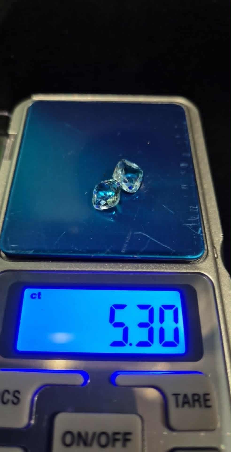 Natural Blue Topaz Matched Pair 5.3ct | Square Princess Cut | December Birthstone Earring Stones | RichosRocks Australia - RichosRocks - Natural Blue Topaz Matched Pair 5.3ct | Square Princess Cut | December Birthstone Earring Stones | RichosRocks Australia