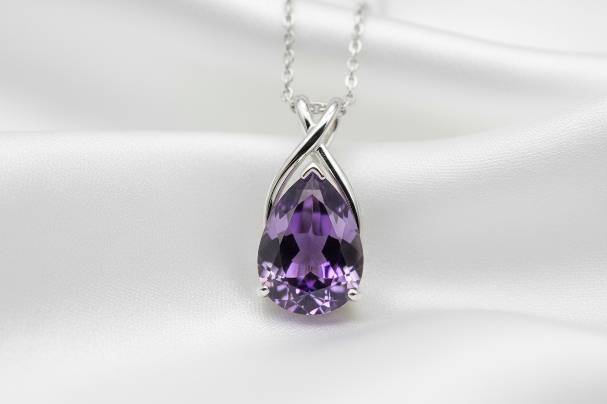 Natural Amethyst Teardrop 3.2ct | Eye-Clean Purple Gemstone Pendant | February Birthstone | Australian Mined - RichosRocks - Natural Amethyst Teardrop 3.2ct | Eye-Clean Purple Gemstone Pendant | February Birthstone | Australian Mined