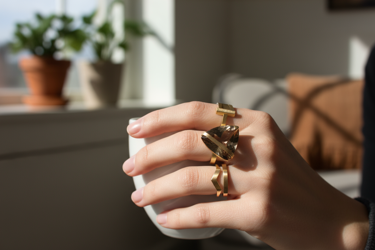 Natural Smokey Quartz Trillion Cut 6.55 Carat | Brown Gemstone | Modern Jewelry Stone | RichosRocks Australia - RichosRocks - Natural Smokey Quartz Trillion Cut 6.55 Carat | Brown Gemstone | Modern Jewelry Stone | RichosRocks Australia