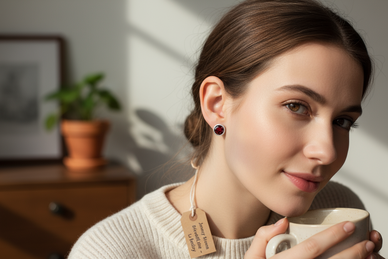 Natural Red Garnet Matched Pair 0.85ct | Round Brilliant Cut | January Birthstone Earring Stones | RichosRocks Australia - RichosRocks - Natural Red Garnet Matched Pair 0.85ct | Round Brilliant Cut | January Birthstone Earring Stones | RichosRocks Australia