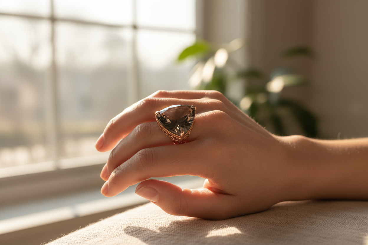 Smoky Quartz Trilliant Cut 17.1 Carat | Natural Brown Gemstone | Collector Quality | RichosRocks Australia - RichosRocks - Smoky Quartz Trilliant Cut 17.1 Carat | Natural Brown Gemstone | Collector Quality | RichosRocks Australia