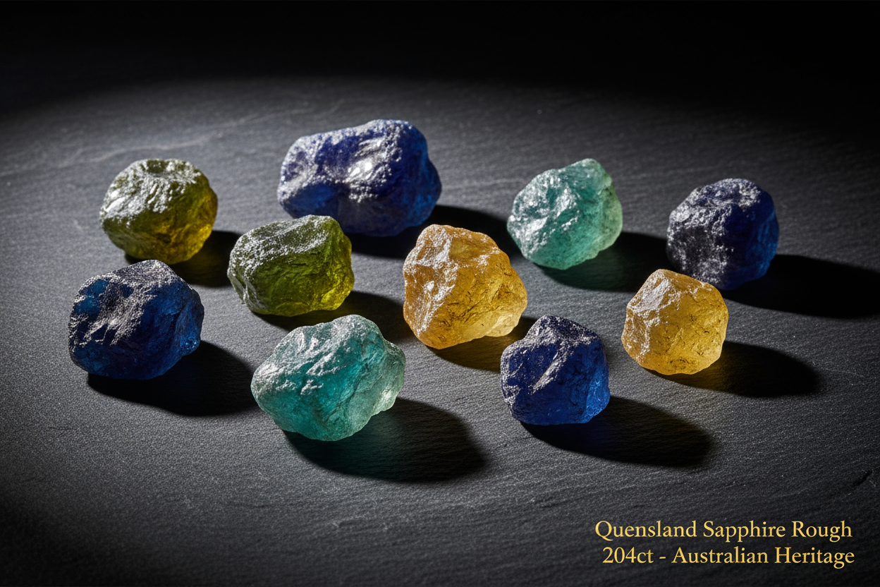 Queensland Sapphire Rough Parcel 204 Carat | Australian Sapphires | Natural Uncut | RichosRocks - RichosRocks - Queensland Sapphire Rough Parcel 204 Carat | Australian Sapphires | Natural Uncut | RichosRocks