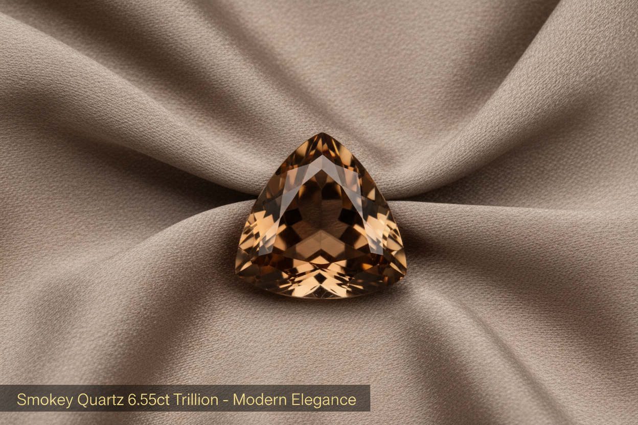 Natural Smokey Quartz Trillion Cut 6.55 Carat | Brown Gemstone | Modern Jewelry Stone | RichosRocks Australia - RichosRocks - Natural Smokey Quartz Trillion Cut 6.55 Carat | Brown Gemstone | Modern Jewelry Stone | RichosRocks Australia