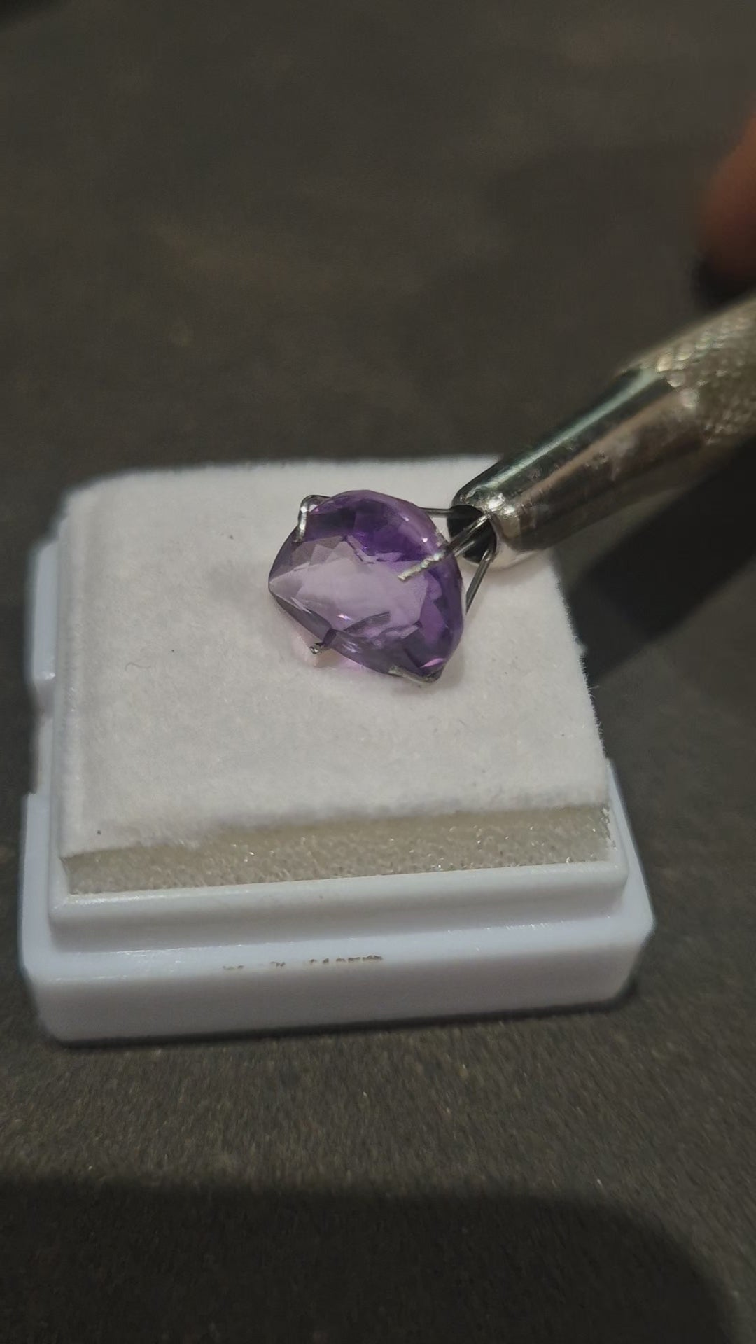 Natural Amethyst Teardrop 3.2ct Purple Gemstone Rotating - February Birthstone Anakie Queensland