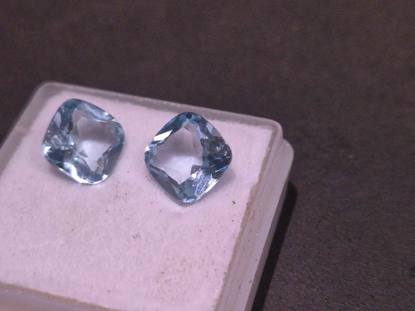 Natural Blue Topaz Matched Pair 5.3ct | Square Princess Cut | December Birthstone Earring Stones | RichosRocks Australia - RichosRocks - Natural Blue Topaz Matched Pair 5.3ct | Square Princess Cut | December Birthstone Earring Stones | RichosRocks Australia