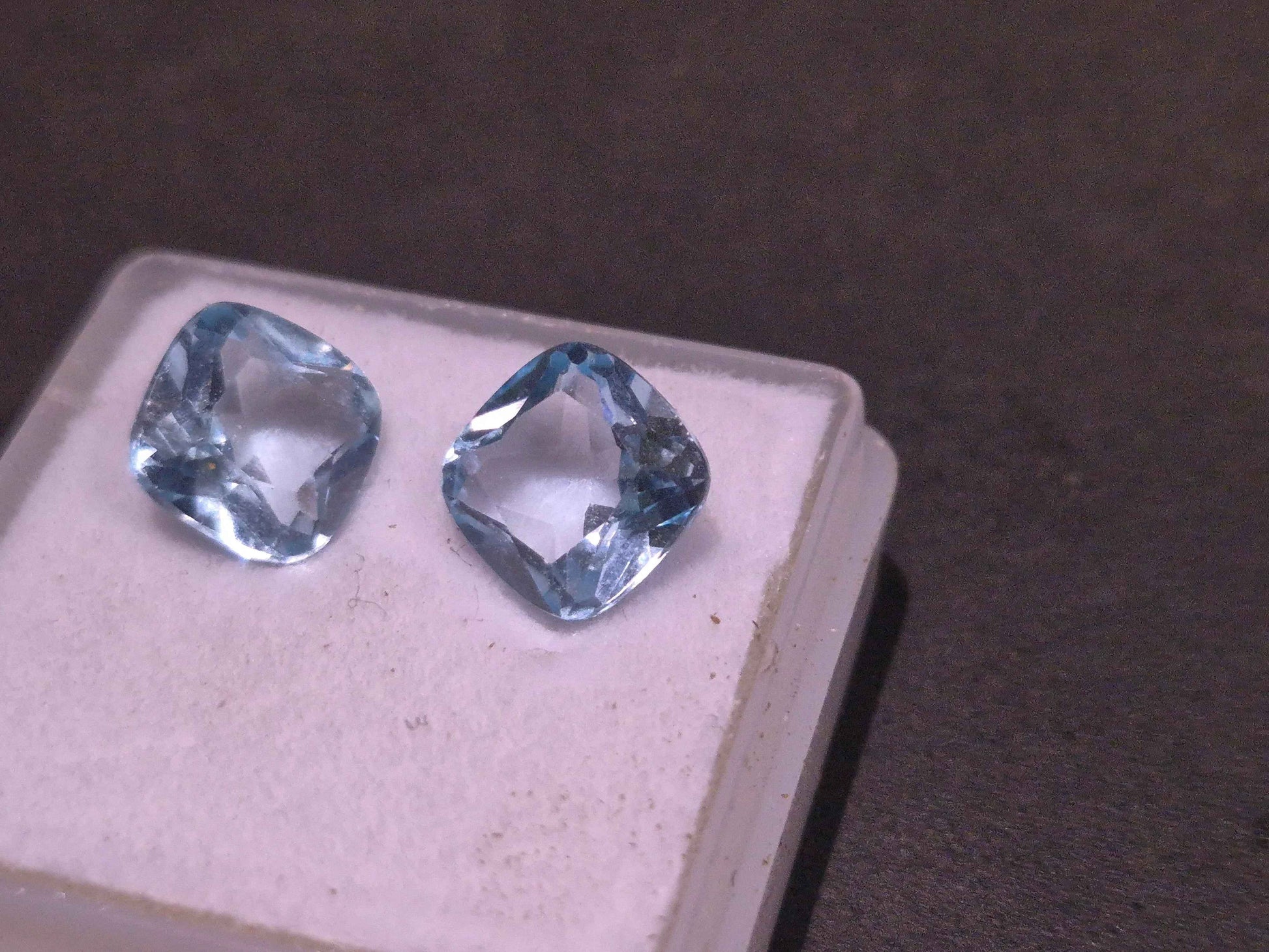 Natural Blue Topaz Matched Pair 5.3ct | Square Princess Cut | December Birthstone Earring Stones | RichosRocks Australia - RichosRocks - Natural Blue Topaz Matched Pair 5.3ct | Square Princess Cut | December Birthstone Earring Stones | RichosRocks Australia