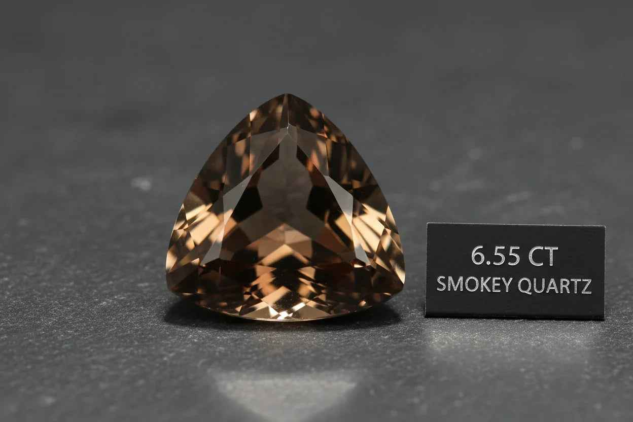 Natural Smokey Quartz Trillion Cut 6.55 Carat | Brown Gemstone | Modern Jewelry Stone | RichosRocks Australia - RichosRocks - Natural Smokey Quartz Trillion Cut 6.55 Carat | Brown Gemstone | Modern Jewelry Stone | RichosRocks Australia